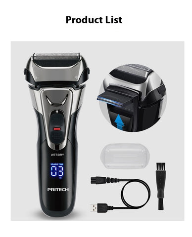 Electric Shaver LED Display Professional Shaver Reciprocating Multifunctional Shaver
