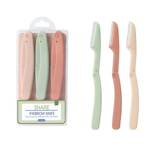 Stainless Steel Eyebrow Trimmer Folding Eyebrow Scraper